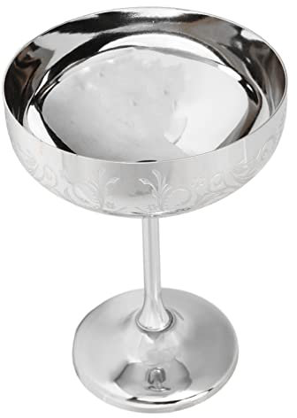 Eujgoov Copa de Champán de Metal 304, Copa de Metal Copa de Champán de Metal Copa de Vino Tinto de Acero Inoxidable Copa para Mantener el Vino Fresco Copa Grabada para Fiesta de Bar Copa