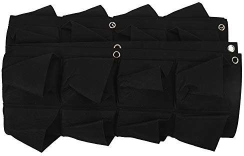 iFutniew Pflanztasche mit 72 Taschen, vertikale Begrünung, hängende Gartenpflanze, Outdoor-Pflanze, 1 x 1 m (schwarz)