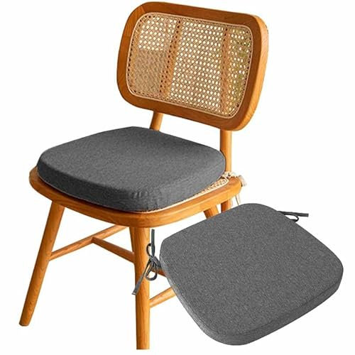 MTHGH 2er Set Stuhlkissen mit Bändern (43 * 42 * 5cm) Sitzkissen Stuhl rutschfest Sitzauflage Sitzpolster halbrund Rutschfestes Sitzkissen Ideal für zu Hause und Gartendekoration(F)