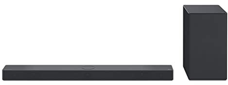 LG SC9S - Barra de sonido inteligente, 400W, 3.1.3 canales, 3 altavoces verticales Dolby Atmos, TV LG OLED evo serie C, Bluetooth, HDMI, Entrada Óptica, color plateado acero oscuro (Reacondicionado)