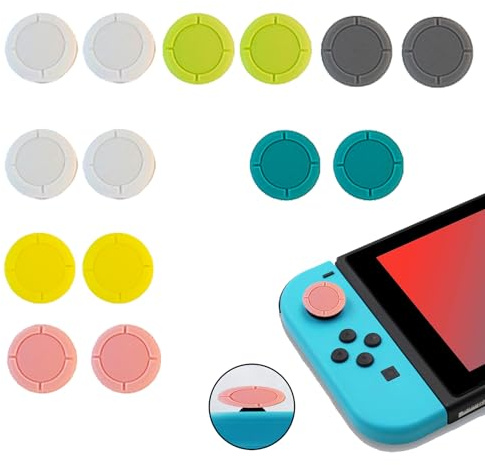 14 Pièces Capuchons de Joystick de Rechange,Capuchon de Joystick en Silicone,Caps Joystick,Protection Durable et Installation Facile pour Manette Switch,pour Switch Lite,pour Switch OLED (6 Couleurs)