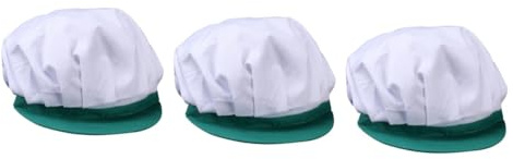 OATIPHO 3piezas Gorro De Chef Transpirable De Malla para Trabajadores Sombrero De Cocina Protegido y Ligero para Hombres y Mujeres Verde