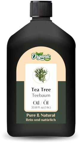 Organic Zing Aceite de árbol de té (Melaleuca Alternifolia), aceite esencial puro y natural para aroma, difusores, cuidado del cabello y cuidado del cabello, 1000 ml