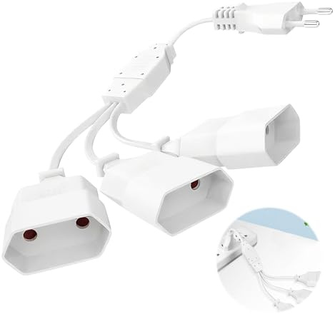 Verlängerungskabel Flachstecker, 3 in 1 Eurostecker Verlängerung, verlängerungskabel Flach 250V Flachstecker Verlängerung, 50cm Verlängerungskabel mit Flachstecker für TV PC Computer Monitor