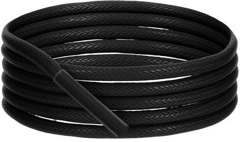 Ouligay 2 pares de cordones redondos encerados de 2 mm de grosor de 90 cm para zapatos de vestir para hombre, cordones encerados para zapatos de vestir Oxford, 90 cm, cuerdas formales negras para