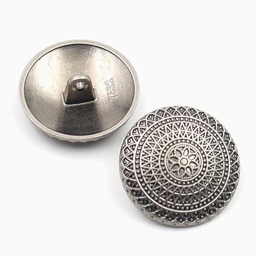10 Stücke Metallstiel rundes Blumenmuster runde vintage Knöpfe – Handwerksartikel für DIY-Nähen und Kleidungsdekoration