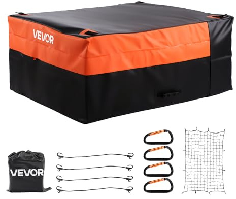 VEVOR Borsa da Carico per Cassone di Camion 1300 x 1020 x 555 mm Borsa da Carico Resistente per Cassone di Camion con Corde Elastiche, Rete e Moschettoni, Adatta a Una Varietà di SUV e Pick-up