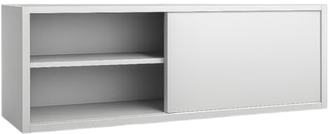 Générique Placard Mural INOX Professionnel – 1600 x 400 x 600 mm – Portes Coulissantes – Structure Démontable – Finition Lisse Facile à Nettoyer