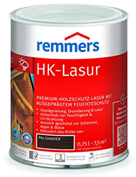 Remmers HK-Lasur palisander, 0,75 Liter, Holzlasur aussen, 3facher Holzschutz mit Imprägnierung + Grundierung + Lasur, Feuchtigkeit- und UV-Schutz