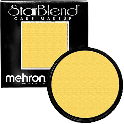 Mehron Makeup StarBlend Cake Makeup | Wet/Dry Pressed Powder | Powder Foundation | Yellow Face Paint & Body Paint 2 oz (56g)
