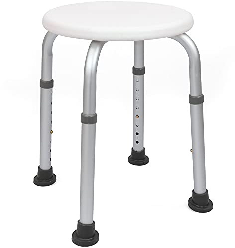 PrimeMatik - Duschhocker rund höhenverstellbar 32cm
