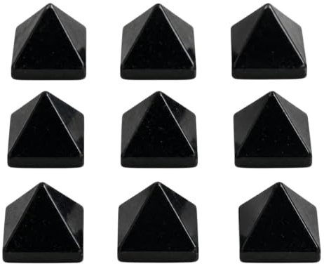 9 schwarze Turmalin-Edelstein-Pyramiden, Kristall, Heilung, Reiki, Bagua, Vaastu Geschenk für Wellness psychische Energie,