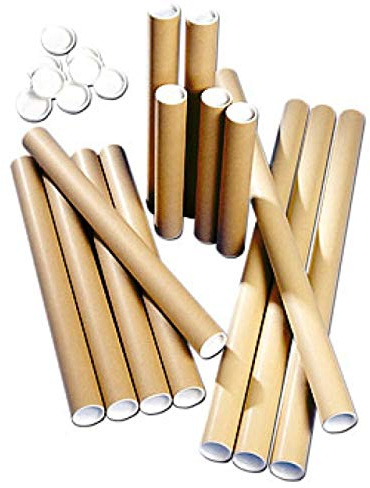 5 x (Size 50mm-A0) Cardboard Postal Tubes Strong Quality Mailing Shipping Dispatching Brown/Yellow