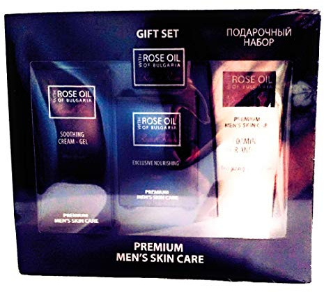 Coffret cadeau pour homme à l'huile de rose - crème après-rasage, savon et gel douche Biofresh