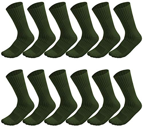 Falar - Military Green Socks Mens Combat Hiking, Trekking and Work Boots Durable for Army, Police, Firefighter, Security & Outdoor Activities 6-11 - Pairs 3, 6 or 12 Thread Nest UK standerd size.