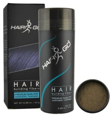 HAIR GO Premium Schütthaar zur Haarverdichtung | Haarpuder | Streuhaar | Haarauffüller | Haarausfall | Haarverdichter 100% natürlich & vegan, (1x 25 gr.) (hellbraun)
