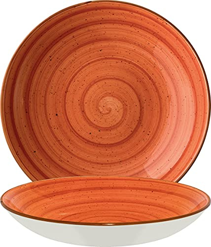 Bonna Premium Porcelain ATCBLM25CK Aura Terracotta Plate Piatto fondo 25 cm, 1,3 litri, porcellana, terracotta, 1 pezzo