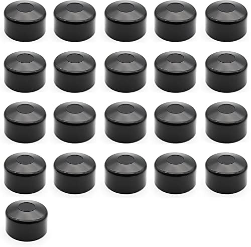 Enkotrade 21 Stück Zaunkappen Schwarz für Außenmaß Ø 42mm, Rohrkappen aus hochwertigem Kunststoff, Pyramide Rund Zaunpfostenkappen Pfahl Deckel Zaunabdeckung