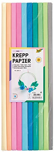 NEU Bastel-Krepppapier-Set Trend Pastell, 10 Rollen sortiert, 50x200cm