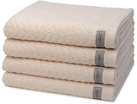 Ross - 4 teiliges Frottier-Set - Smart (4 X Handtuch im Set) - 520 g/m2 - Baumwolle - Frottee - saugstark - weich und flauschig - Natur
