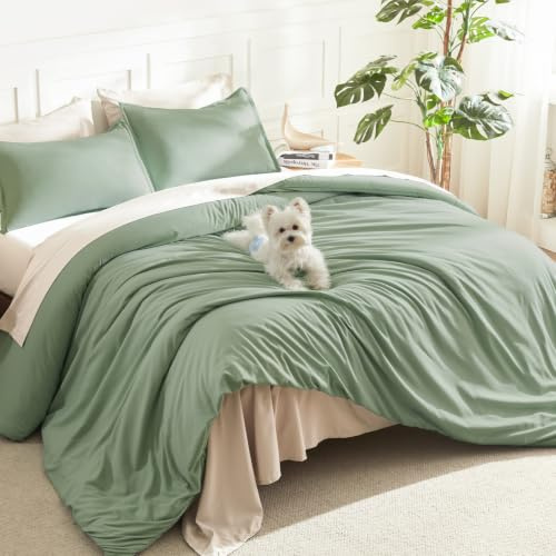Litanika California King Comforter Set Sage Green - 3 Pieces Cal King Lightweight Solid Bed Comforter, Oversized Fluffy Down Alternative Comforter Quilt Blanket Bedding Set
