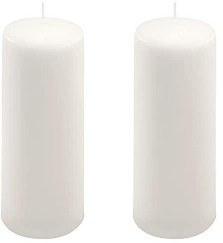 Stumpenkerze weiß Höhe 20 cm Ø 7,5 cm lange Brenndauer Rund-Kerze Säulenkerzen Kerzen-Deko Tafelkerzen Weihnachts-Kerzen Hochzeit Xmas (2)