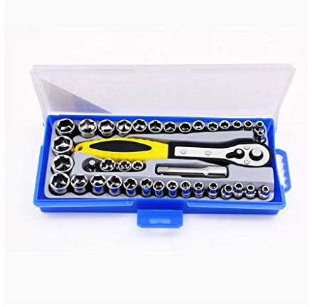 EXENXA 38 in 1 Set di Chiavi dinamometriche 3/8 di Pollice/metrico cricchetto Set di Chiavi a Bussola Set di Attrezzi Trox per Kit di Attrezzi manuali per Riparazione Auto (Color : A) (A)