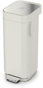 Joseph Joseph Porta - 40L Easy-empty pedal bin with easy-access door, fingerprint-proof– Concrete Grey
