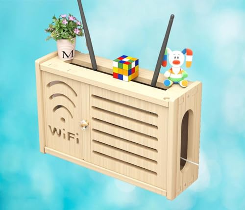 FHCSAO Router Schrank Schmal, Wand Storage Box Kleines Regal für WLAN Router Kabel Aufbewahrungsbox Wand Kabel Verstecken, 1 Regal, Minimalistisch, Aufbewahrungsbox