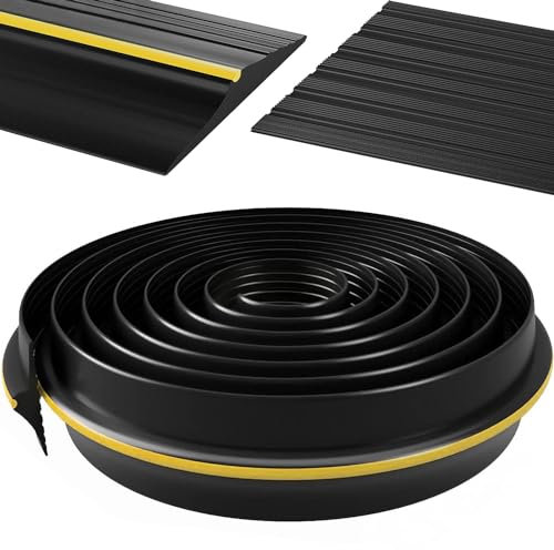 3m/10ft Garage Door Threshold Seal Strip Flexible PVC Rubber DIY Bottom Seal Strip Weather Stripping Deters Insects and Fallen Leaves (80mm*18mm(3M))