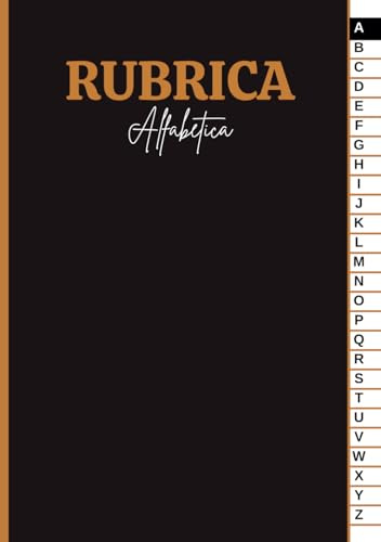 Rubrica Alfabetica: Quaderno A5 con 4 pagine per ogni lettera 104 pagine.