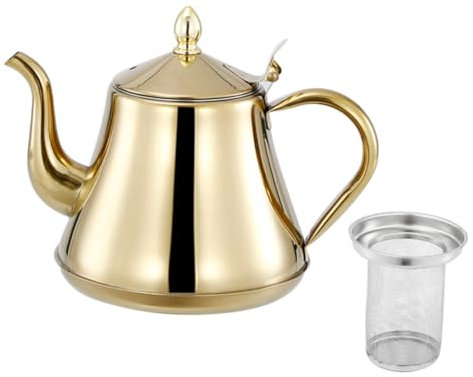 OUNONA Sieb- Teekessel Mit Langem Ausguss Wasserkocher Herd Kaffeeservice Wasserkocher Zum Erhitzen Von Wasser Schwanenhals Rostfreier Stahl Büro Zubehör
