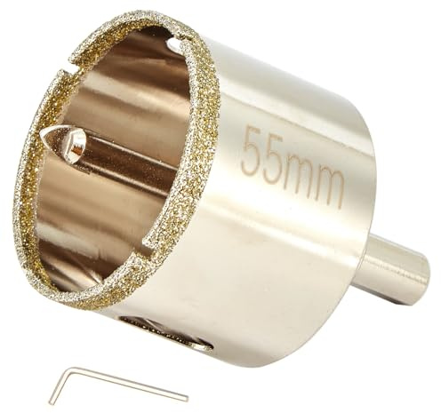 DaduoRi–Scie cloche diamant de 55mm avec foret pilote, pointe pour carrelage de 55mm avec foret de guidage au centre pour verre, porcelaine, carrelage, céramique, marbre et granit