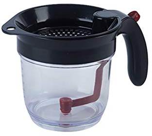 NOENNULL Gravy Fat Separator Kitchen Oil Filter Fat Separator (White)