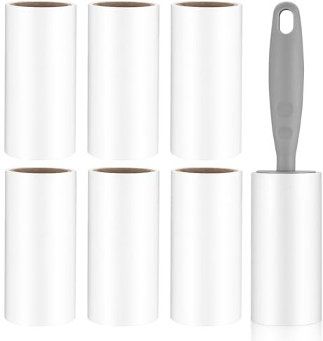 480 Sheets Lint Rollers for Pet Hair, Extra Sticky Lint Roller, Lint Remover Rollers Refills Sticky for Pet Hair, Clothes, Couch, Furniture, Carpet - 1 Handle + 8 Refills