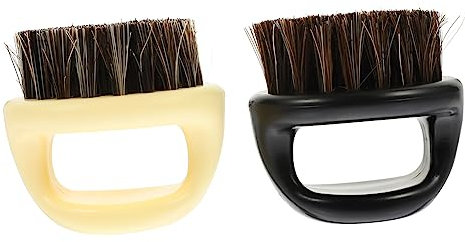 HONMEET 2 Stück Multifunktions Bartbürste Aus Pferdehaar Sanfte Haarentfernung Ergonomischer Griff Herren Bartkamm Für Friseursalon Und Heimgebrauch