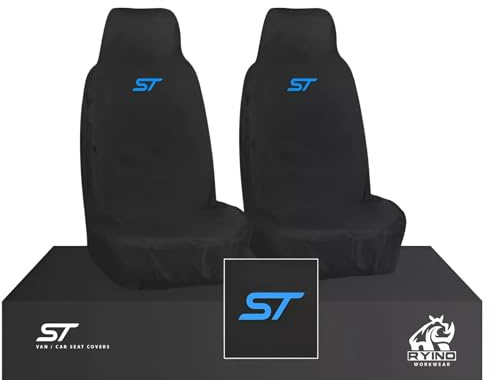 Ryino Workwear ST Waterproof 2-Seat Covers Protector for Cars, Durable, Black Fits Focus Fiesta & Mondeo All Years (BLUE)