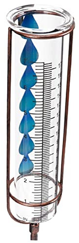 Happyyami Outdoor Regenmesser Mit Metallspieß Abnehmbarer Dekorativer Regenmesser Für Garten Kapazität Präzises Messwerkzeug Für Niederschlagsmessung Höfen Und Terrassen