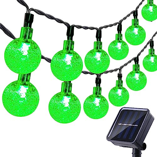 Moxled Solar Garden Lights Outdoor, 36ft 60 LED String Lights Waterproof, Solar Powered Crystal Ball Indoor/Outdoor Fairy Lights Decorative for Garden, Patio, Yard, Festival, Parties (Green)