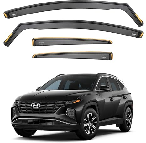 ISPEED Wind Deflectors for HYUNDAI TUCSON MK4 2020-2026 5 Door SUV 4pc Set - Keep Your Car Ventilated In Rain - Reduce Wind Turbulence - Tinted In-Channel Type