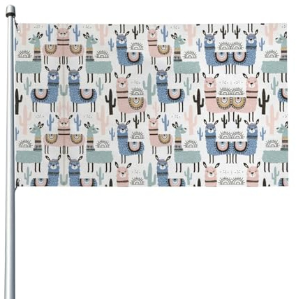 Cactus tropicale animale lama stampa bandiera decorativa giardino stagionale vacanza di Natale all'aperto piccola decorazione per la casa su un lato