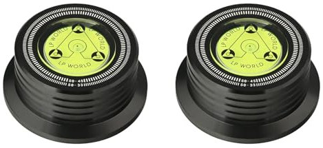 Uikdjgu 2X Poids de Disque Vinyle en Aluminium HiFi 50HZ LP Stabilisateur de Disque Tourne-Disque Vinyle Alliage D'Aluminium Pince de Poids Noir