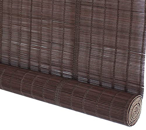 Wasserdichter Bambusvorhang, 90 x 220 cm, natürlicher Thermo-Rollo, atmungsaktiv, für Innen- und Außenbereich, anpassbar, umweltfreundlich, Fensterabdeckung (90 x 220 cm)