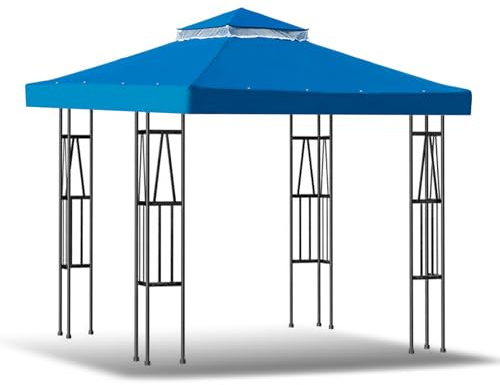 Tetto di Ricambio per Gazebo 3x3 m – Telo Gazebo Resistente ai Raggi UV, Impermeabile,copertura gazebo traspirante,Design a Doppio Strato, Perfetto per Giardino,BBQ, Matrimonio (Blue,300×300CM)