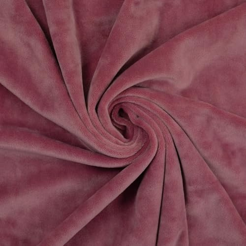 Nicky-Samt Stretch - uni - kuschelweich - trendige Farben - für Bekleidung und Homedeko - Meterware - ab 50cm (altrosa)