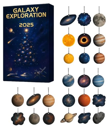 Pruojhw Leksaker adventskalender - 2D akryl rymd planet hänge