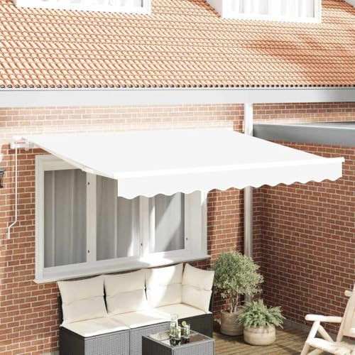 Parasol de balcon, tissu de rechange pour auvent, blanc, 300 x 250 cm, pour fenêtre, terrasse, balcon, store de balcon