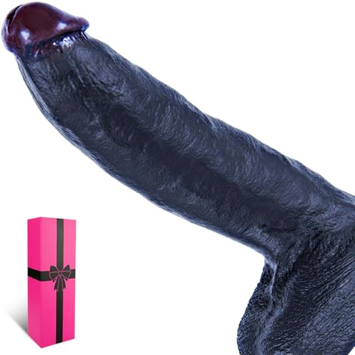 Gode réaliste noir en silicone de 20,5 cm, compact pour débutants, avec ventouse puissante, toucher doux type peau, stimulation du point G anal et vaginal, jouet sexuel unisexe