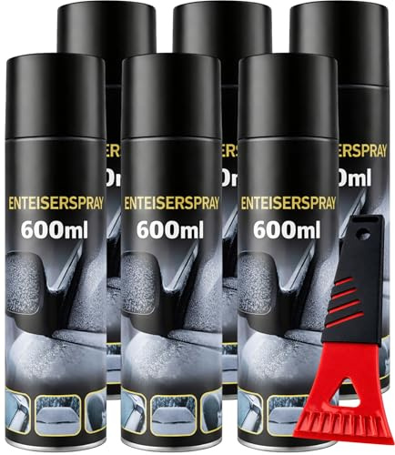 My-goodbuy24 6er Set Auto Enteiserspray 600ml Scheibenenteiser bis -20°C ohne Kratzen für Autoscheiben Spiegel Türschlösser