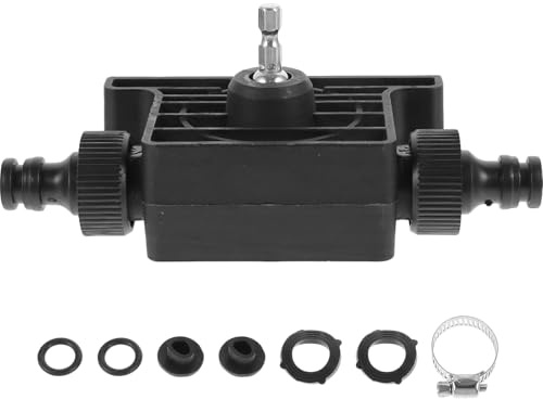Beavorty Portable Household Self-Priming Water Pump with Electric Drill Drive, Small Micro Suction Pump with Two Connectors for Water Transfer and Fluid Handling